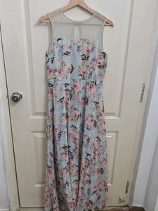 Light Blue Floral Maxi Dress