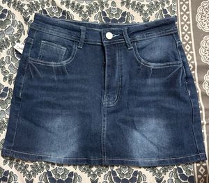 Y2k Classic Blue Denim Mini Skirt with embroidery