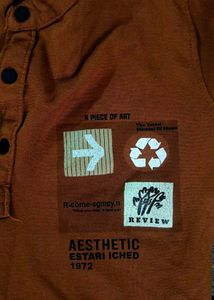 #Boy's Brown Henley T-Shirt