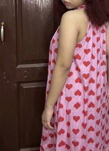 Pink Heart Print Dress