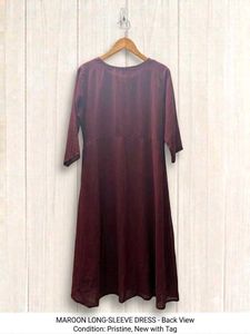 Maroon Layered Paisley Kurta Set