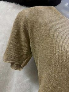 Sparkly Gold Knit Top