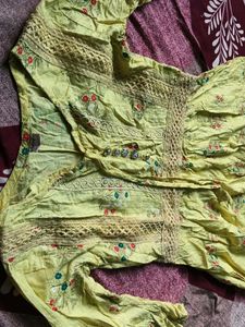 Boho Yellow Embroidered Dress