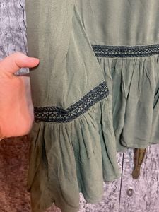 Olive Green Peplum Top