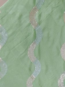 Pista Saree with Beautiful Sequence Work