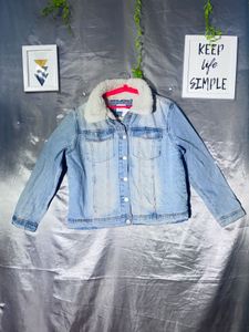Denim Jacket with Sherpa Collar