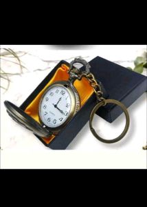 Vintage Engraved Pocket Quartz Watch with Gift Box