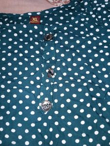 Teal Polka Dot Kurta