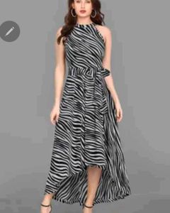 Stylish Zebra Print Maxi Dress