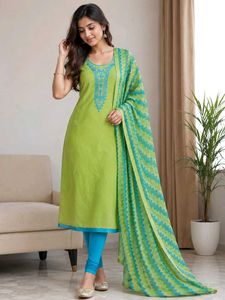 Elegant Lime Green Kurta  with Dupatta