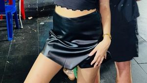 Black Faux Leather Mini Skort