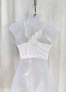 White Butterfly Lace Crop Top