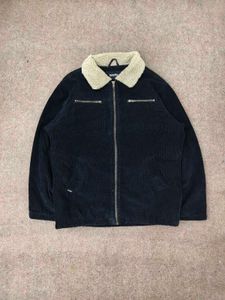 Men's Black Corduroy Jacket with Sherpa Collar