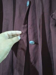 Elegant Burgundy Tie-Neck