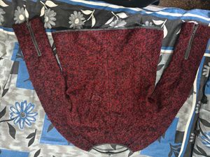 Chic Textured Maroon Jacket