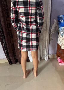 Tartan Print Long Sleeve Dress