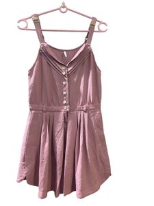 Chic Rose Pink Button-Down short jumpsuit
