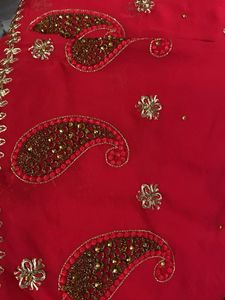 Beautifully Embellished Pink Saree