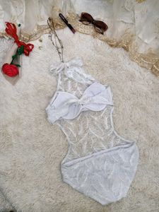 🌼White Feather Lace One-Piece Swimsuit🌼