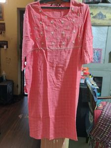 Embroidered Pink Kurta With Salwar