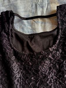 Elegant Black Lace Sleeve Dress