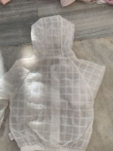 Sheer White Hooded Jacket windbreaker
