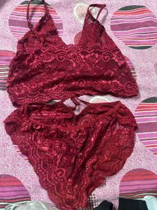 Lace Bralette and Panty Set