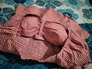 Cute Red Gingham Puff Sleeve Top