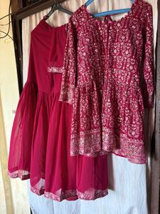 Designer Kurta Set with Sharara Pants