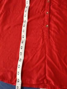 Red Long Sleeve Casual Shirt