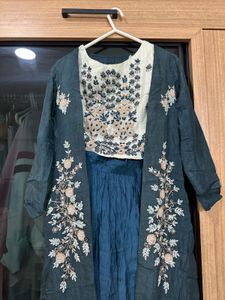 Embroidered Kurta Set with Jacket