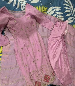 baby pink organza suit new