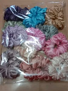 Satin Scrunchie Set pack of 12