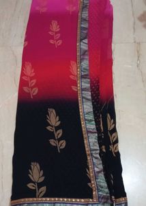Elegant multi colour Saree with Floral Print