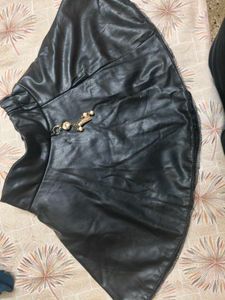 Black Faux Leather Skirt with Charm for 5-7 years