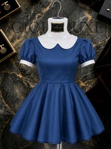 Chic Blue Peter Pan Collar Dress