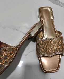 Embellished Rose Gold Slides