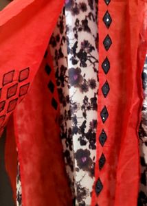 Red Embroidered Anarkali Kurta