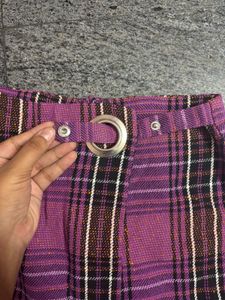 Y2K Vintage Purple Plaid Skorts