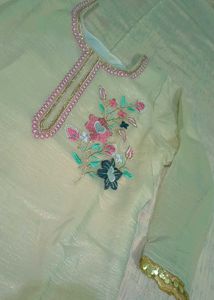 Beautiful Skin Colour Embroidered Suit