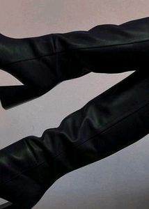 Chic Black Patent Knee-High Boots
