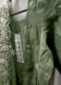 Elegant pastel Green Embroidered Kurta Set