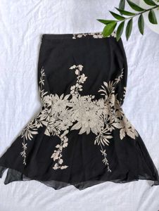 Chic Floral Print Midi Skirt