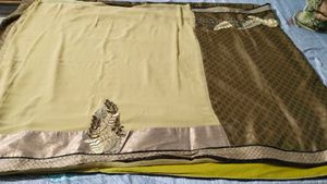 elegant sari with stitch blouse