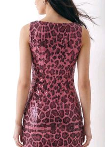 Pink Leopard Print Mini Dress