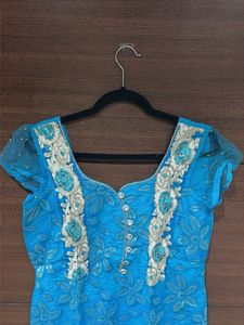 Blue Embroidered Kurta Set
