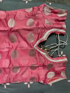 Pink Polka Dot Kurta Set
