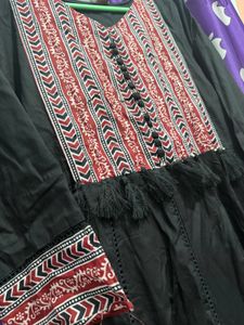 Ethnic Black Printed Kurta Set