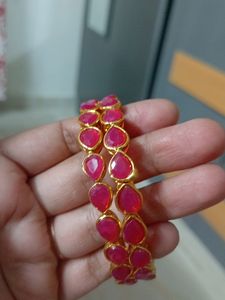 Pink Stone Bangles