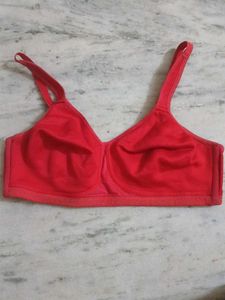 Red Cotton Bra